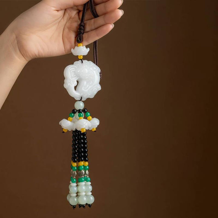 Buddha Stones FengShui Jade PiXiu Blessing Car Pendant Decoration