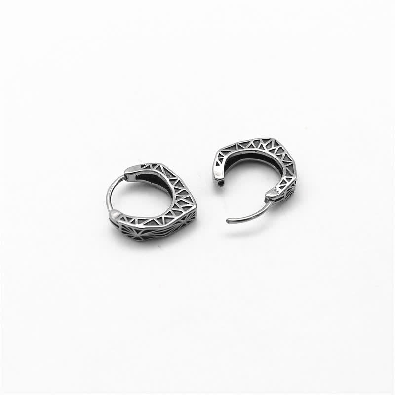 Viking Hoop Titanium Steel Balance Earrings