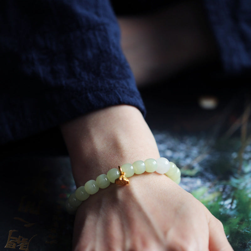 Jade Lotus Abundance Adjustable Bracelet