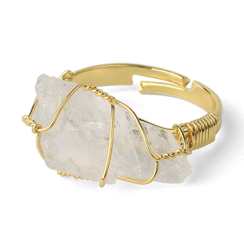 Natural Crystal Gemstone Amethyst Adjustable Ring (Extra 30% Off | USE CODE: FS30)
