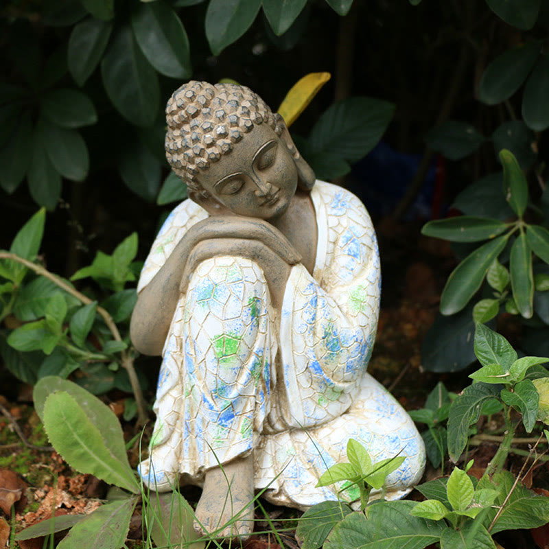 Meditating Zen Buddha Serenity Resin Statue Figurine Home Decoration