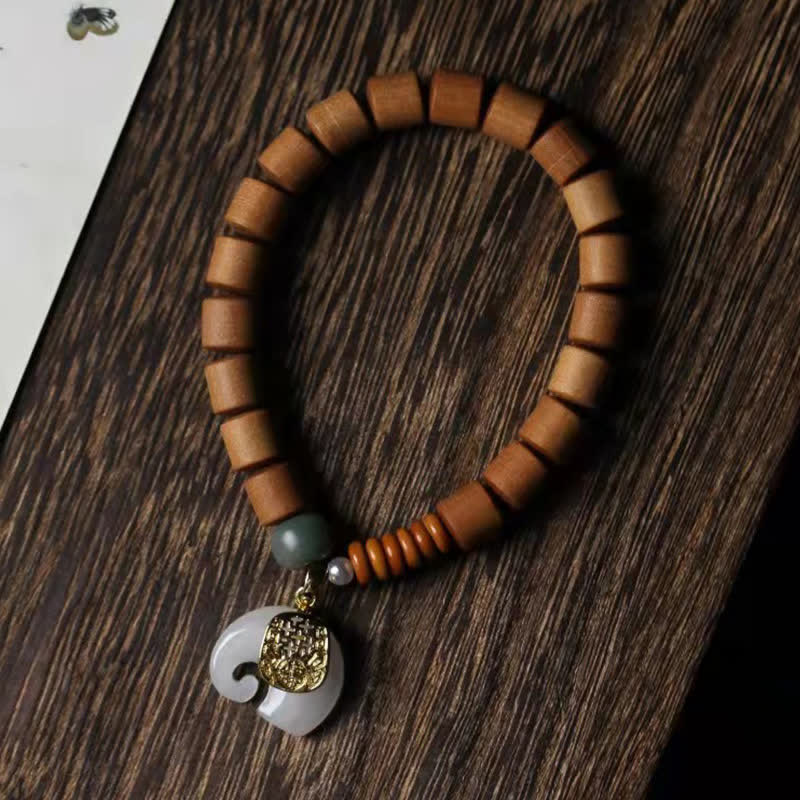 Sandalwood Jade Elephant Protection Bracelet