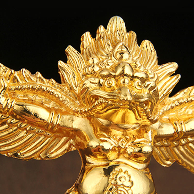 Tibetan Gold Garuda Bird Alloy Protection Home Decoration