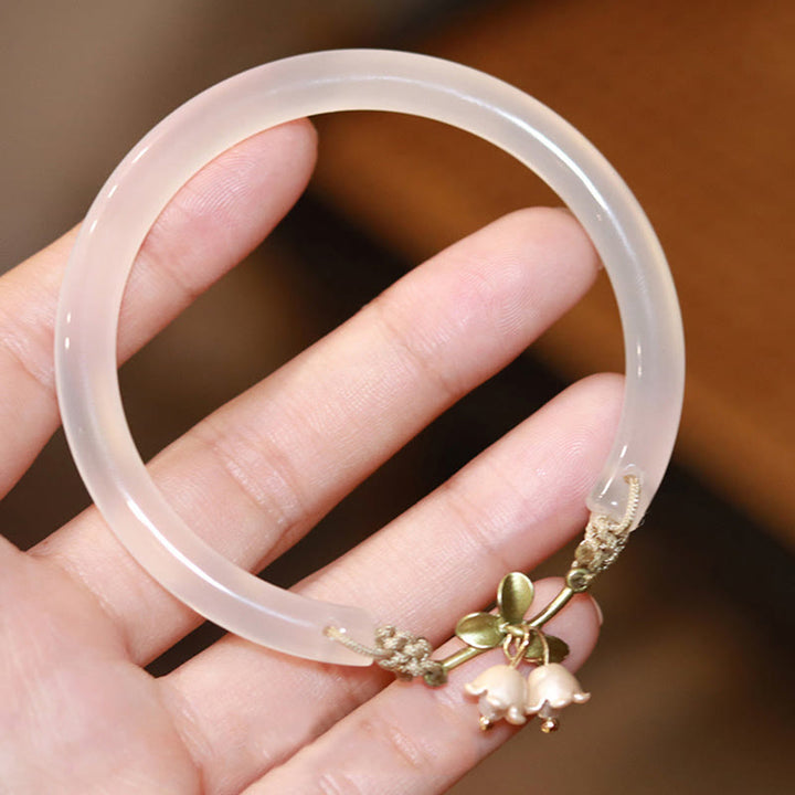 Lily of the Valley Flower Happiness Strength Bracelet Bangle