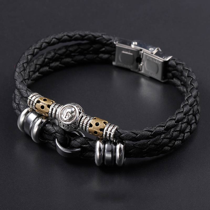 Buddha Stones 12 Constellations of the Zodiac Hematite Protection Bracelet