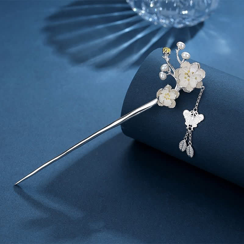 Plum Blossom Butterfly Love Freedom Tassel Hairpin