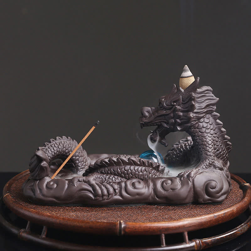 Dragon Playing Ball Flower Protection Incense Burner Decoration