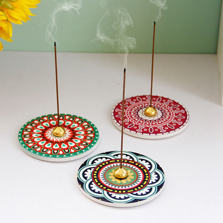 Colorful Pattern Ceramic Blessing Stick Incense Burner