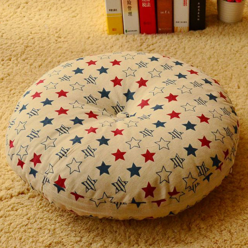 Lotus Simple Pattern Linen Meditation Seat Cushion Home Living Room Decoration