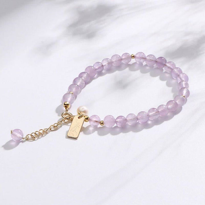 Natural Amethyst Crystal Relieves Stress Bracelet