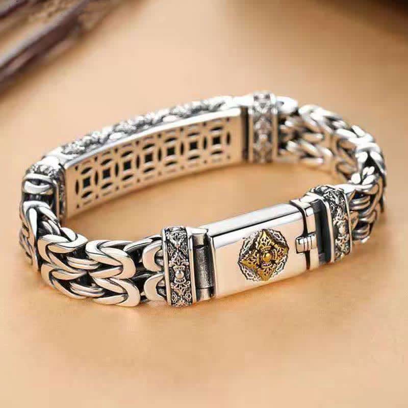 Buddha Stones Vajra Dorje Twisted Braided Pattern Copper Balance Bracelet