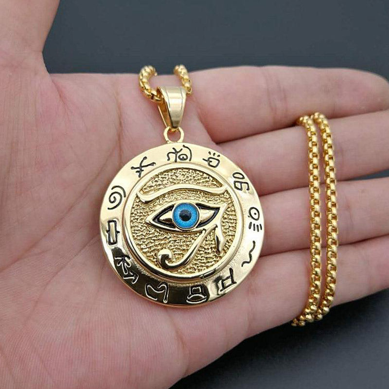 Buddha Stones Eye of Horus Protection Necklace Pendant