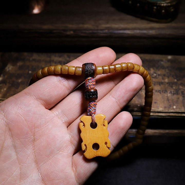 Tibet 108 Mala Beads Yak Bone Amber Balance Bracelet