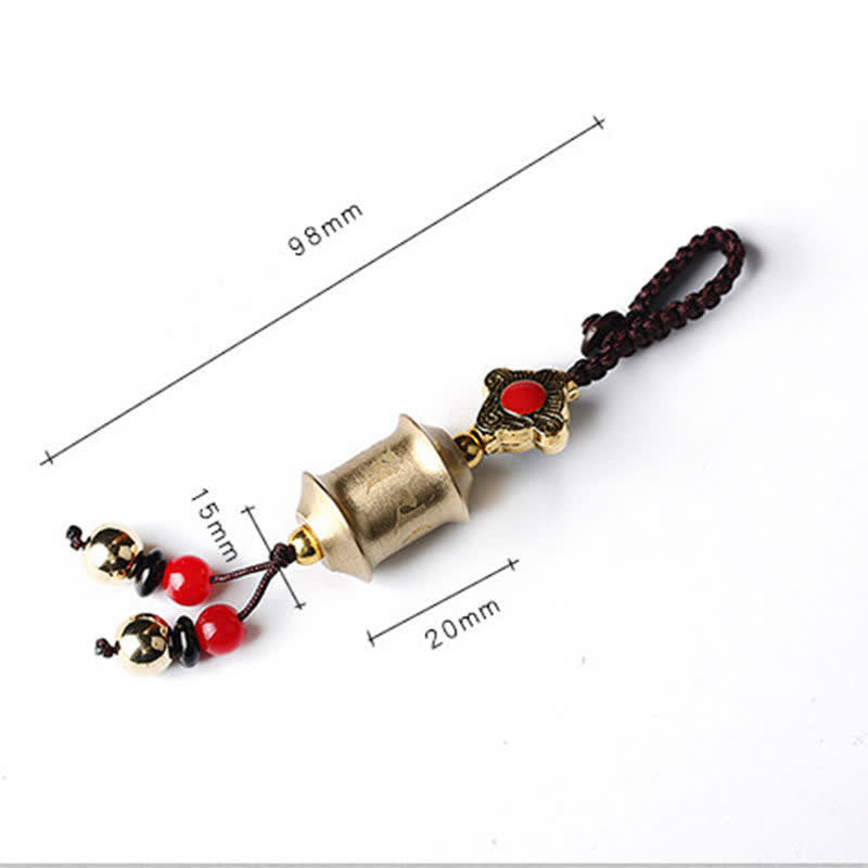 Feng Shui Yin Yang Bagua Wenchang Pen Pagoda Prayer Wheel Keychain