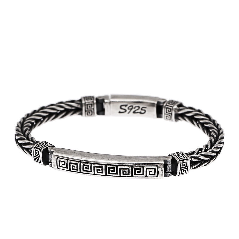 Swastika Pattern Engraved Luck Bracelet