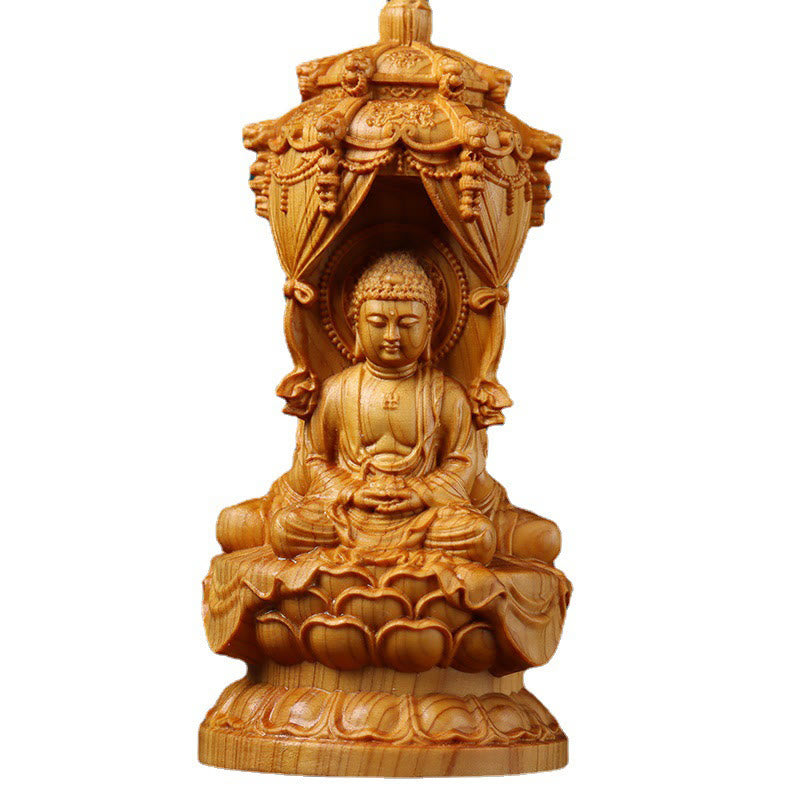 Buddha Stones Handmade Thuja Sutchuenensis Wood Buddha Ward Off Evil Spirits Decoration