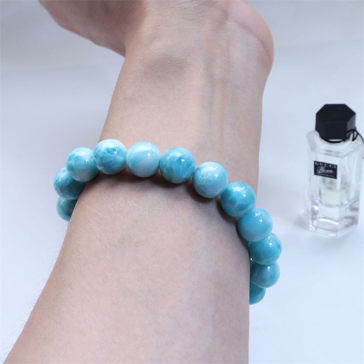 Buddha Stones Natural Larimar Wisdom Confidence Bracelet