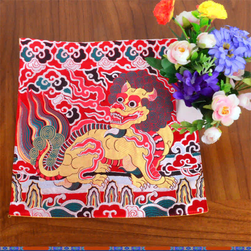 Fengshui Kirin Prayer Altar Mat Healing Meditation Auspicious Symbol Mat