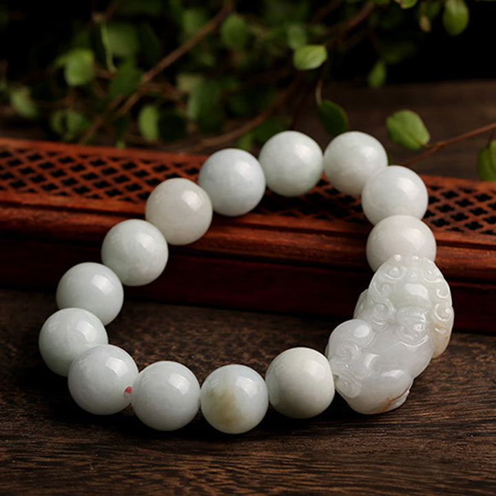 Buddha Stones Fengshui Wealth Prosperity Jade PiXiu Luck Bracelet