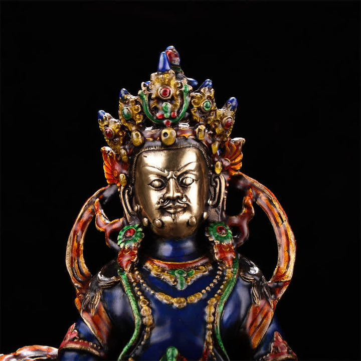 Yellow Jambhala Bodhisattva Figurine Serenity Copper Statue Home Decoration