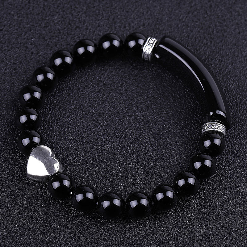 Natural Crystal Beads Unisex Heart Bracelet (Extra 30% Off | USE CODE: FS30)