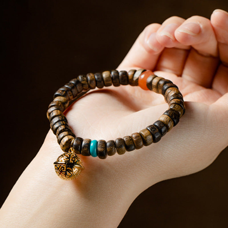 Agarwood Red Agate Turquoise Balance Strength Bracelet