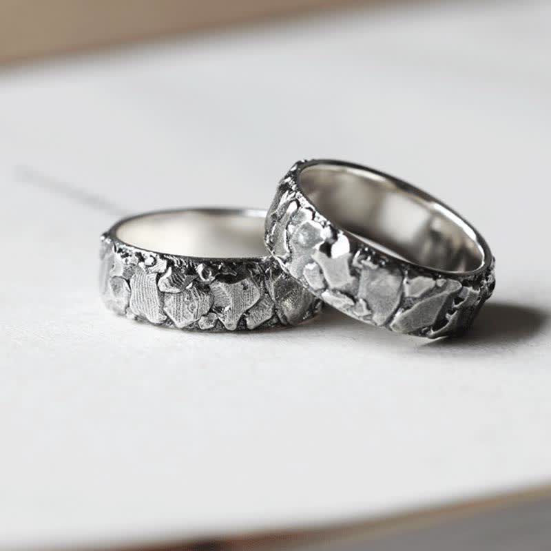Rock Pattern Luck Blessing Copper Ring