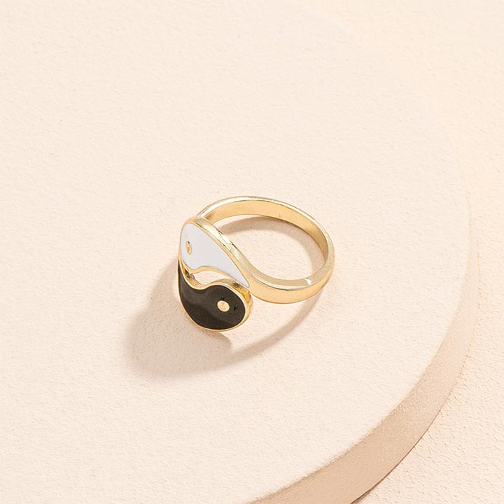 Yin Yang Symbol Adjustable Blessing Couple Ring