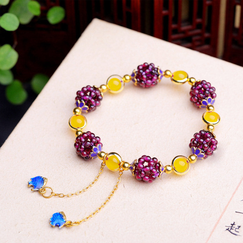 Buddha Stones Tibetan Garnet Calm Bracelet