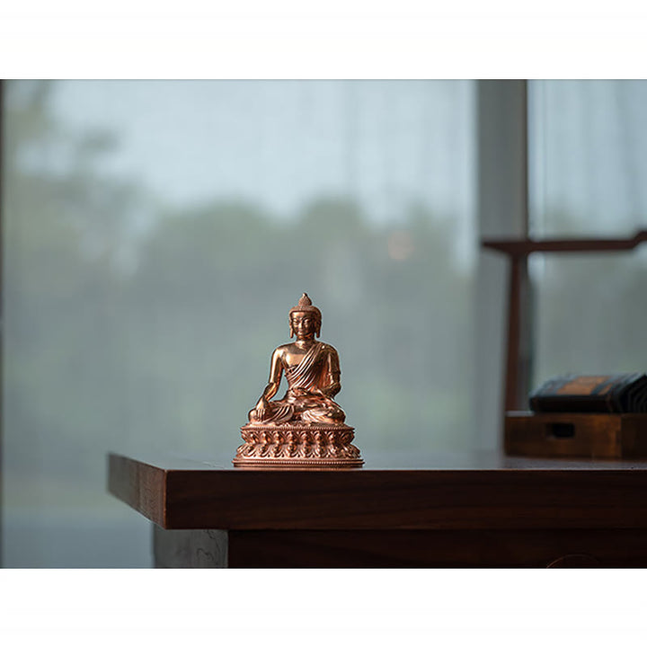 Gautama Shakyamuni Buddha Figurine Serenity Copper Statue Home Decoration