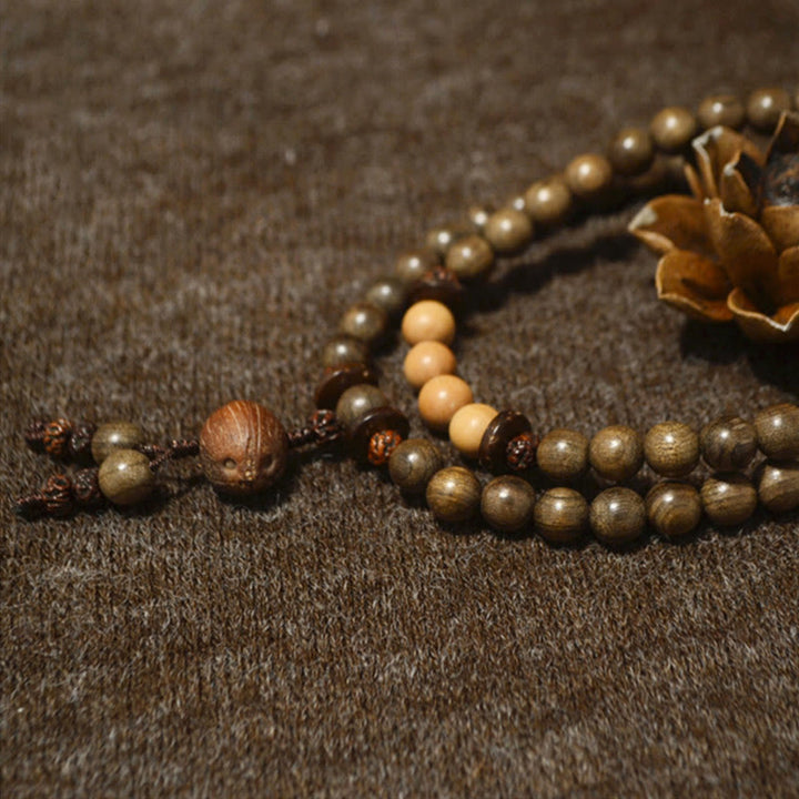 Tibetan Sandalwood Protection Charm Mala Bracelet