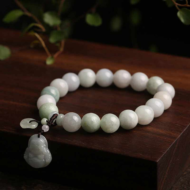 Buddha Stones Natural Jade Pi Xiu Buddha Gourd Apple Success Bracelet