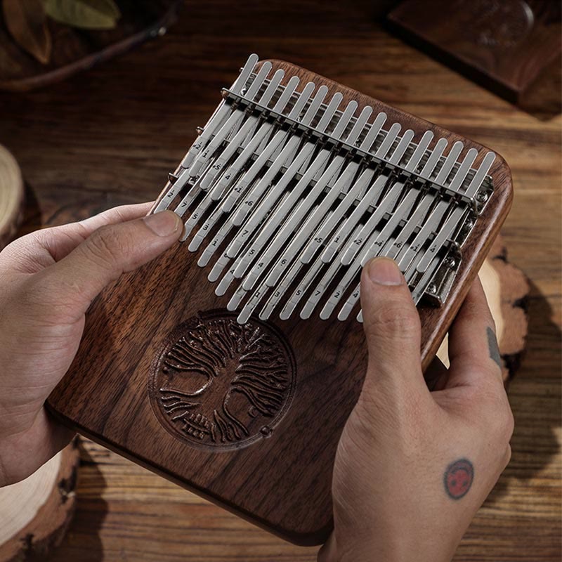 Kalimba 34 Keys Thumb Piano Tree of Life Design Portable Finger Marimba Piano