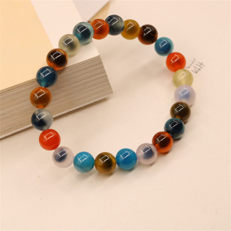 Colorful Candy Agate Healing Strength Bead Bracelet