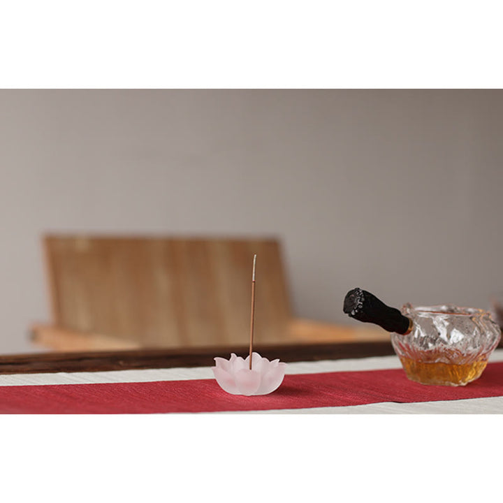 Mini Lotus Liuli Crystal Healing Meditation Stick Incense Burner