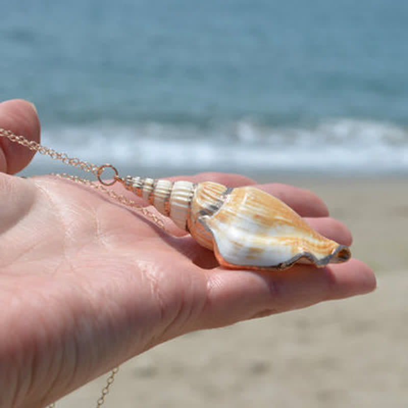 Natural Shankha Conch Shell Seashell Lucky Necklace Pendant