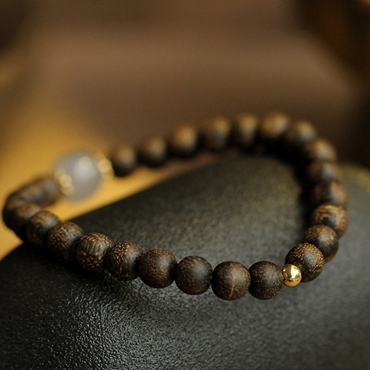 Buddha Stones Agarwood Jade Strength Calm Bracelet