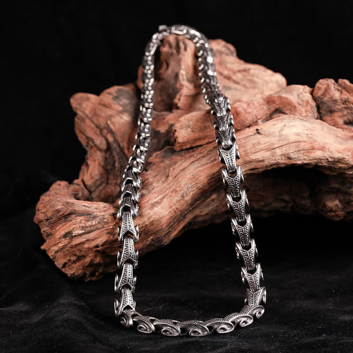 Dragon Pattern Titanium Steel Protection Necklace Pendant Bracelet