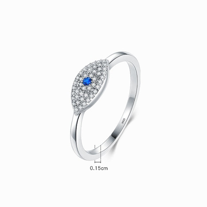 925 Sterling Silver Evil Eye Zircon Protection Ring