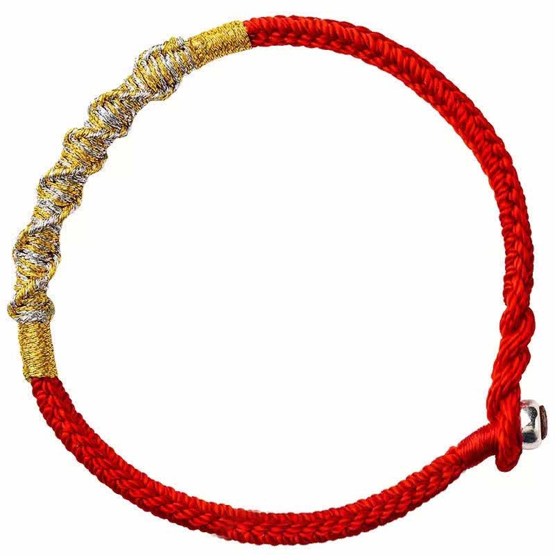 Buddha Stones 925 Sterling Silver Luck Strength Red String Protection Braid Bracelet