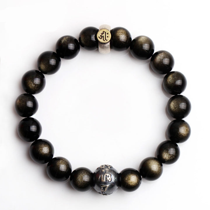 Chinese Zodiac Natal Buddha Obsidian Purification Bracelet