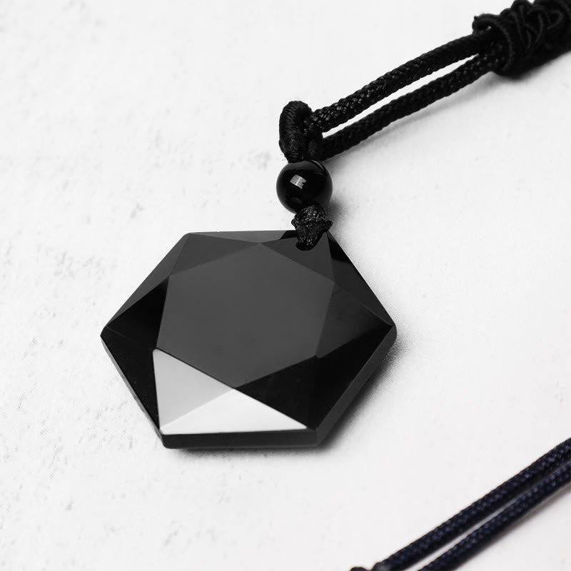Black Obsidian Talisman Purify Pendant Necklace