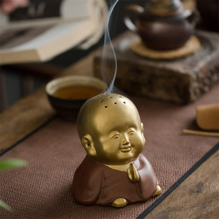 Little Buddha Laughing Buddha Ceramic Healing Incense Burner