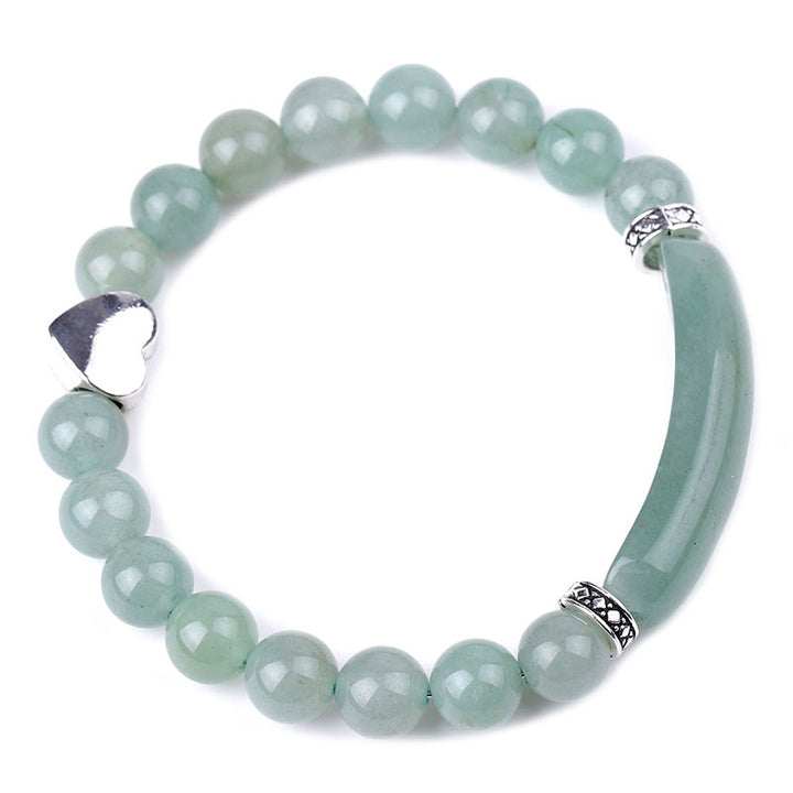 Natural Crystal Beads Unisex Heart Bracelet (Extra 30% Off | USE CODE: FS30)