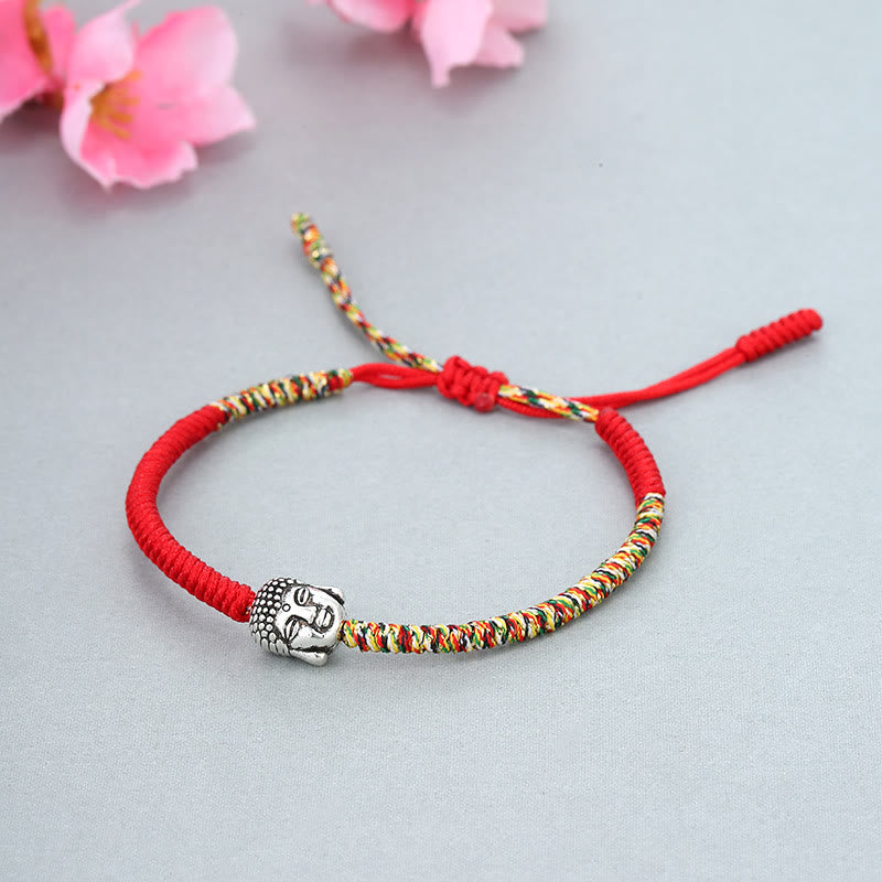 Buddha Stones Handmade Colorful King Kong Knot Buddha Serenity String Bracelet