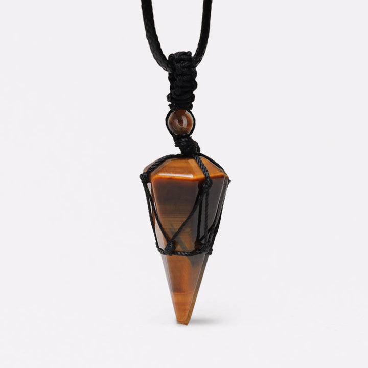 Buddha Stones Natural Stone Pointed Pendant Necklace