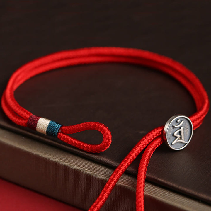 Buddha Stones 925 Sterling Silver Chinese Zodiac Luck Braided Red String Double Layer Bracelet