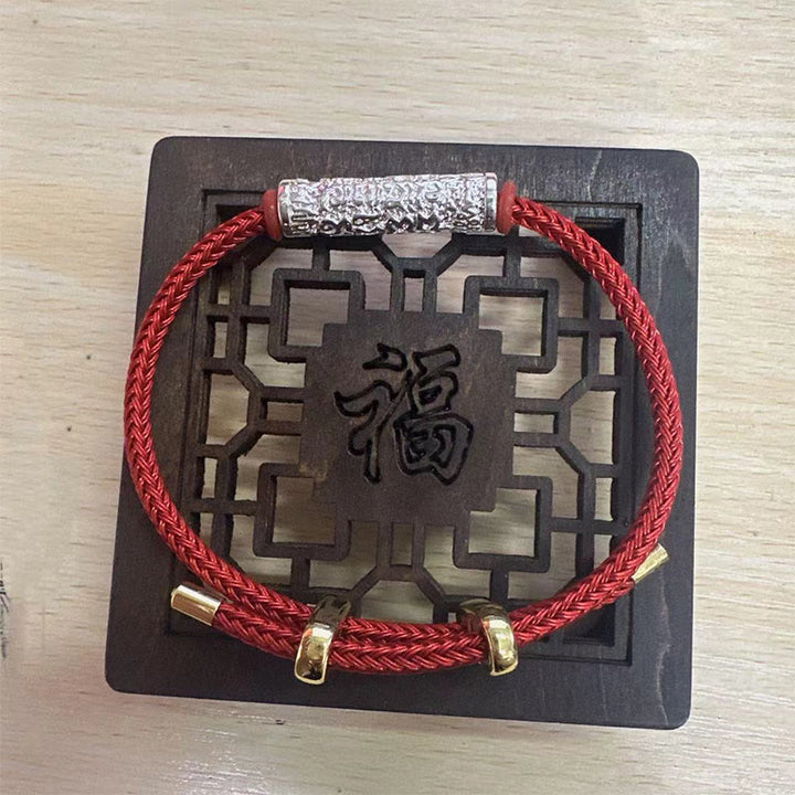 Buddha Stones Tibet Handmade Tai Sui Rope Protection Strength Braided Bracelet