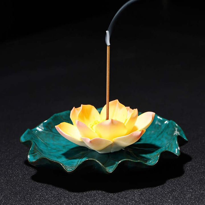 Tibetan Lotus Blessing Incense Burner Decoration