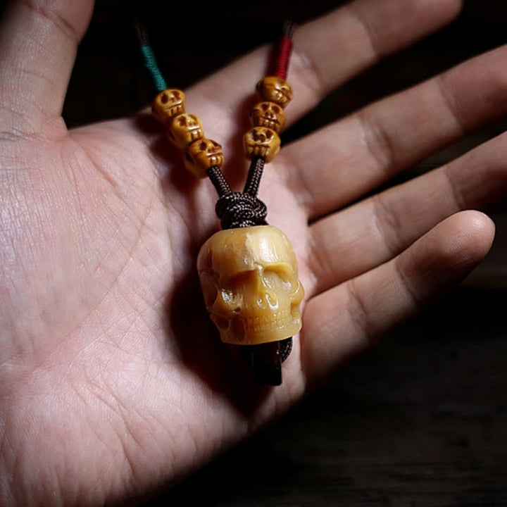 Buddha Stones Tibetan Camel Bone Skull The Lord of the Corpse Forest Protection Necklace Pendant